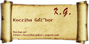 Kocziha Gábor névjegykártya